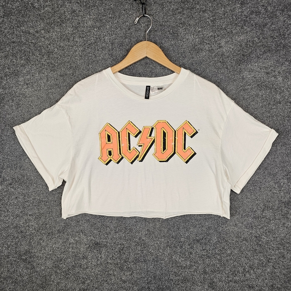 H&M Tops - H&M White Tee with Orange and Black Graphic